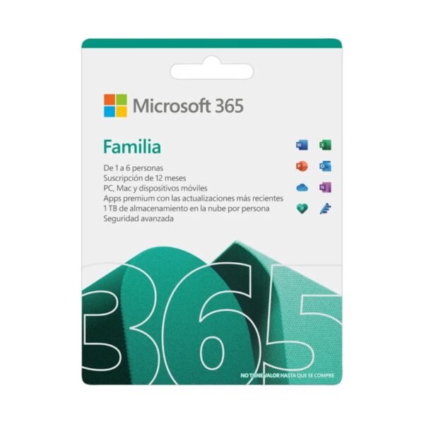 LICENCIA MICROSOFT OFFICE 365 FAMILIA ESPAÑOL 6PC/1AÑO